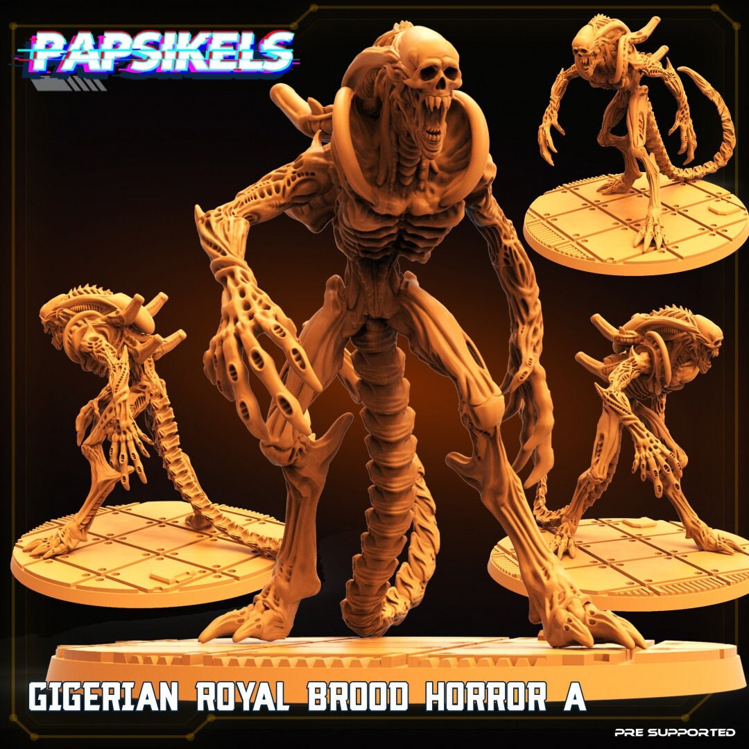 75mm Royal Brood Horror - 32mm Scale Miniature | RPG | Sci fi | Cyberpunk | Role Playing | DnD | Papsikel