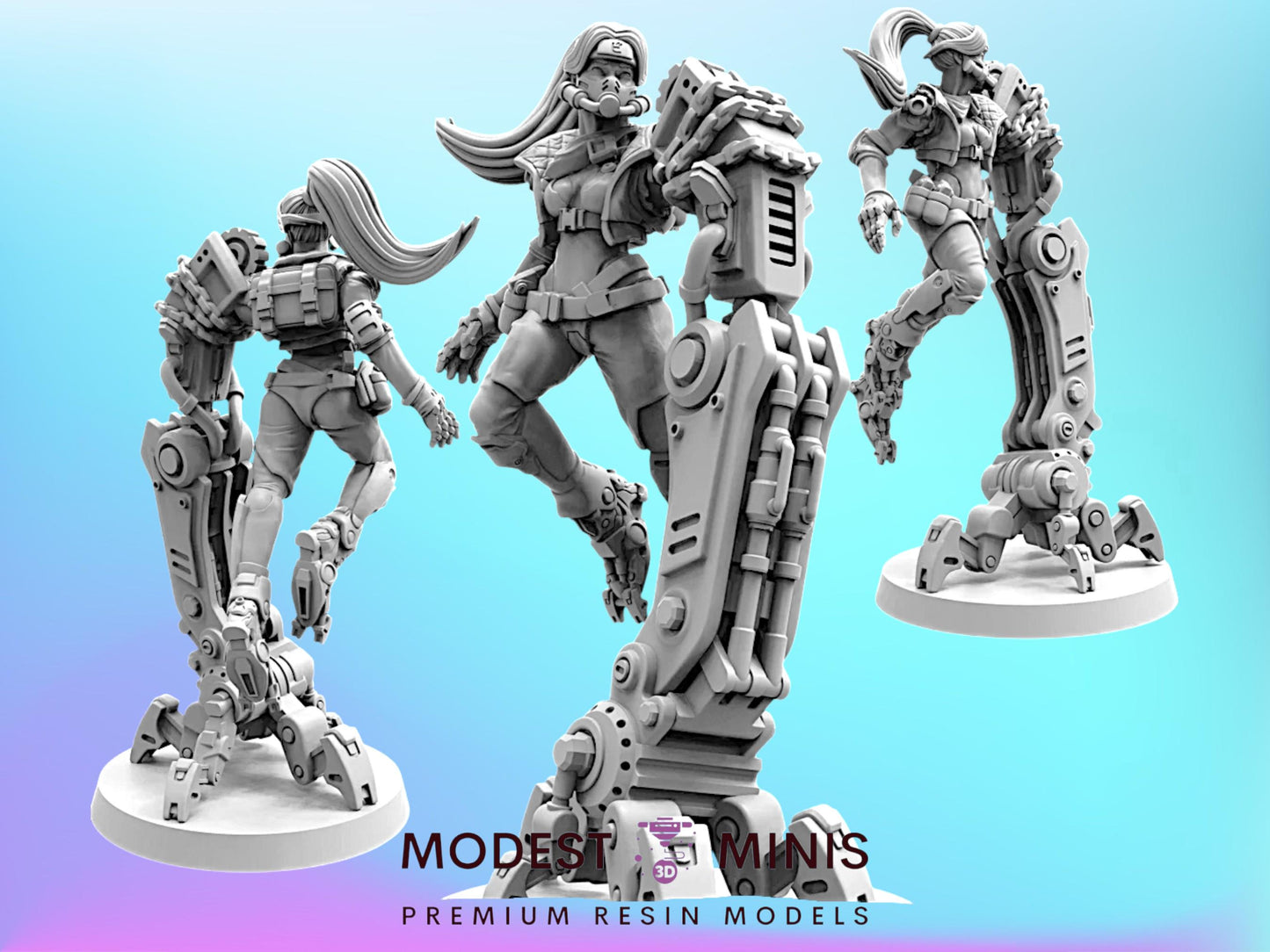Chinata Ishumaru Female Cyber Ravager - 32mm Scale | Cyberpunk | Papsikels