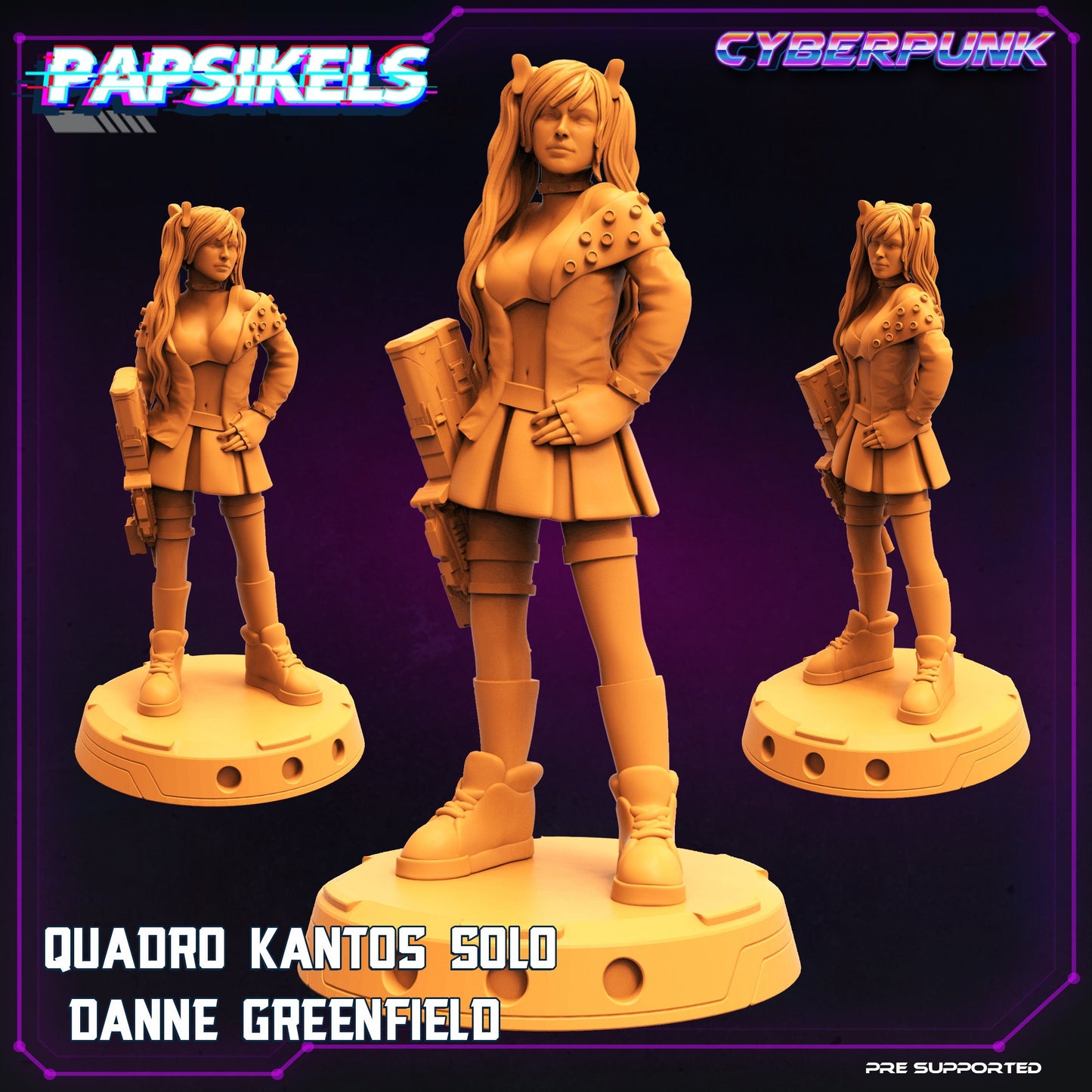 Cyberpunk Danne Greenfield - 32mm Scale Alien Miniature | Law Upholders | Papsikels