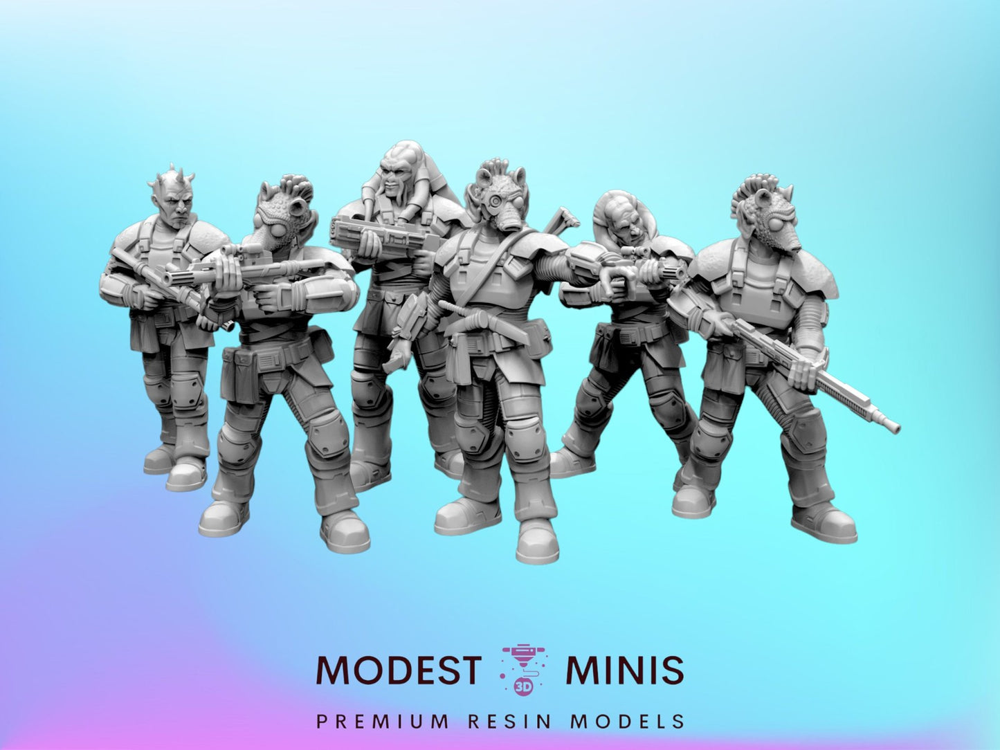 6pc Syndicate Soldiers - 28mm - 40mm Scale Black Remnant Star Wars Legion Mini