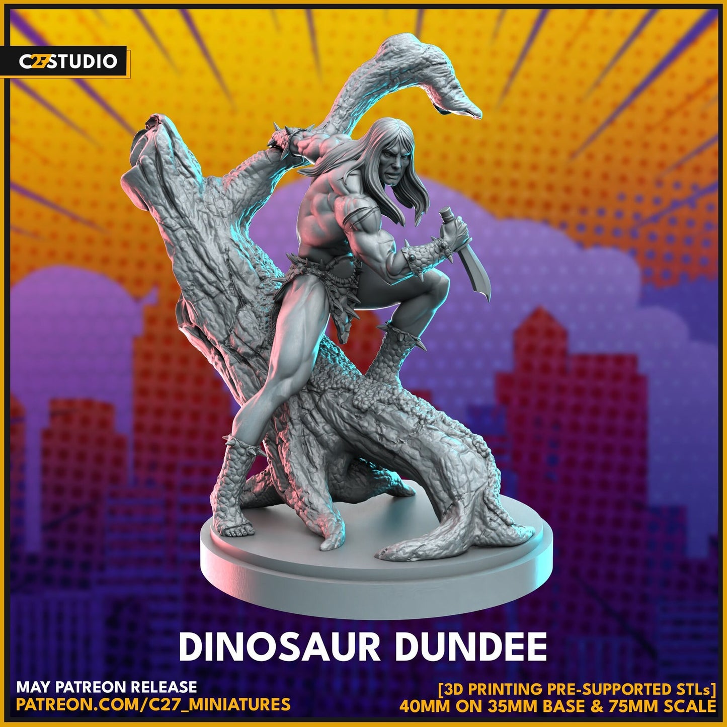 Dinosaur Dundee - 32mm - 40mm Mini | Crisis Protocol Proxy | C27