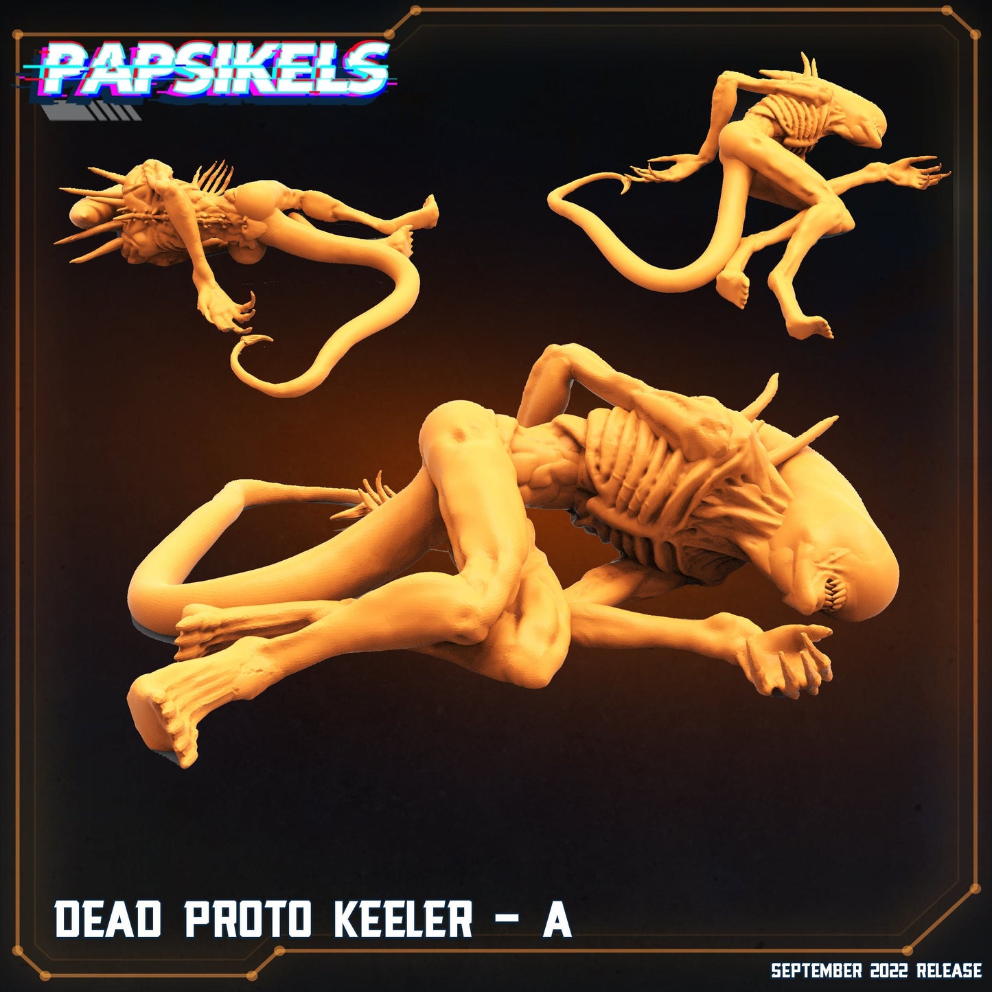Dead Proto Keeler A - 32mm Scale Alien Miniature | RPG | Sci fi | Law Upholders | Role Playing | DnD | Papsikel