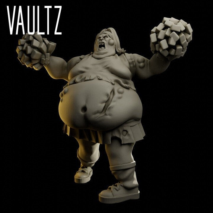 Zombie Fatty Cheerleader | 28mm - 100mm Scale Resin Mini | Zombicide | Vaultz