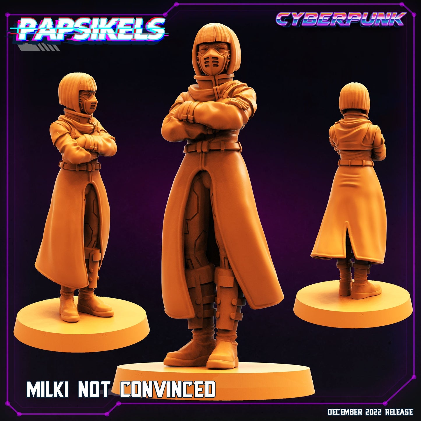 Milki Not Convinced Cyberpunk Female - 32mm Scale Alien Miniature | Batang City | Papsikels