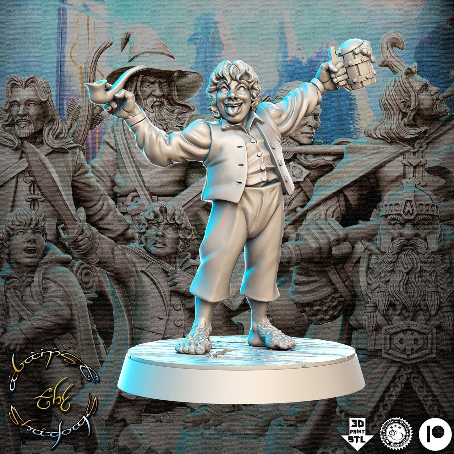 Mer Hobbit - 32mm Scale DnD Miniature | Dungeons and Dragons | JRPG Mini - RN Estudio
