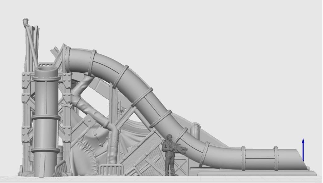 Slide of Doom Abandoned Theme Park | 28mm - 40mm Scale | Survivor Terrain | Fantasy Scatter | Sci Fi Terrain | EC3D Badlands