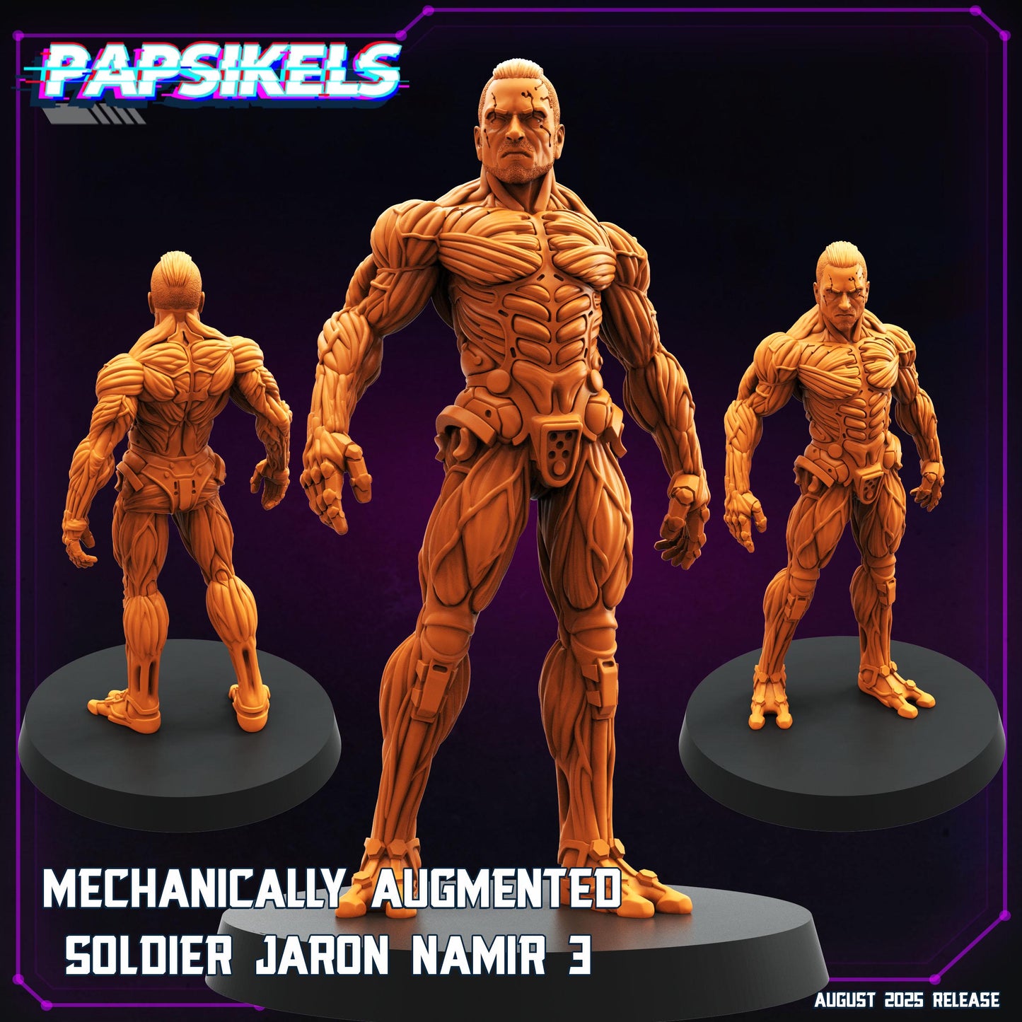 Augmented Soldier Jaron Namir 1-3 - 32mm Scale Cyberpunk Miniature | Papsikels
