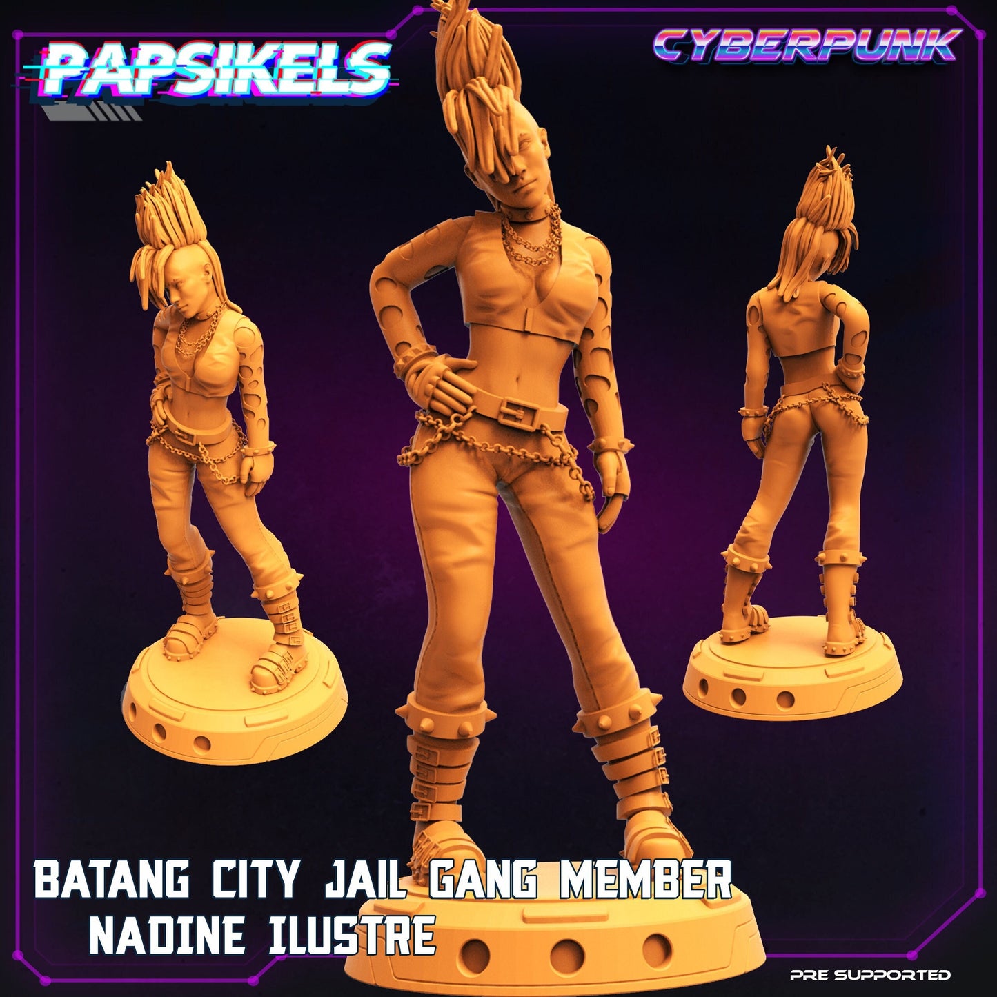 Cyberpunk Nadine Ilustre - 32mm Scale Alien Miniature | Batang City | Papsikels