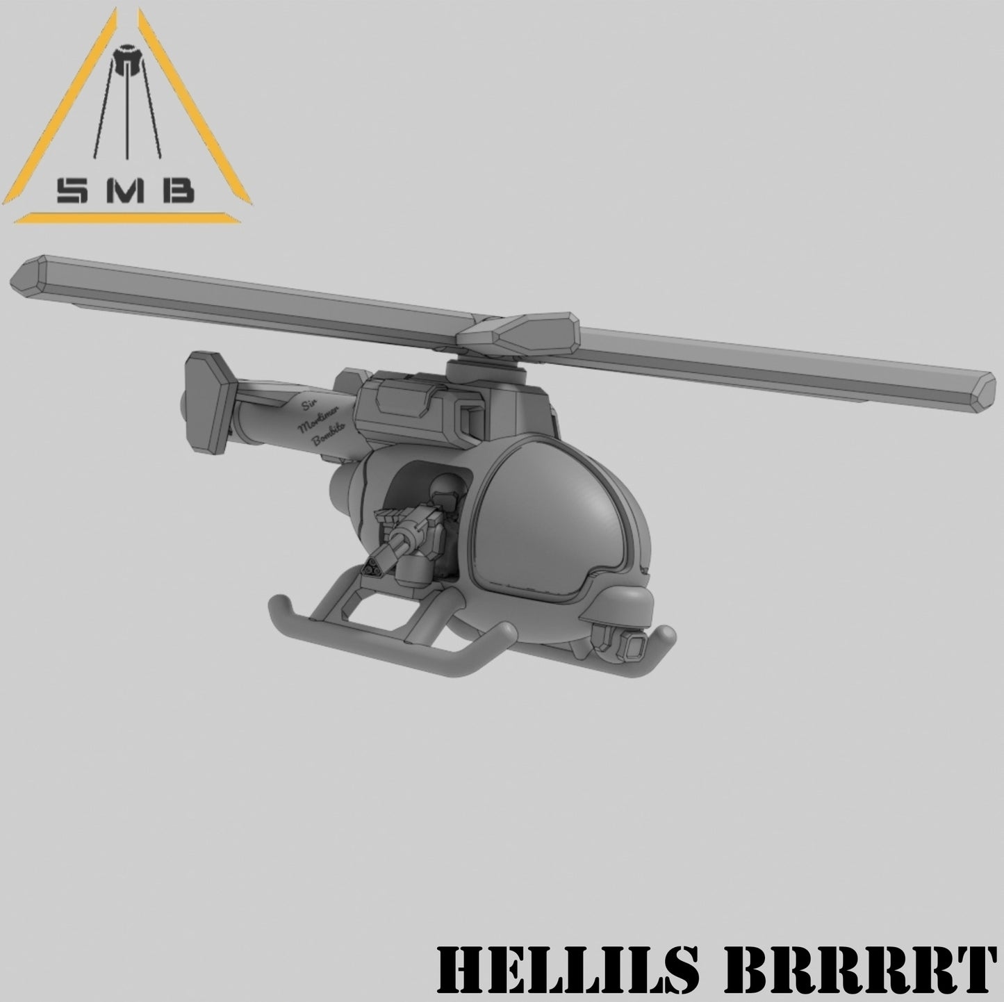 Hellils BRRRRT Helicopter | 1:265 | 285 | 6mm Battletech Scale | Sir Mortimer