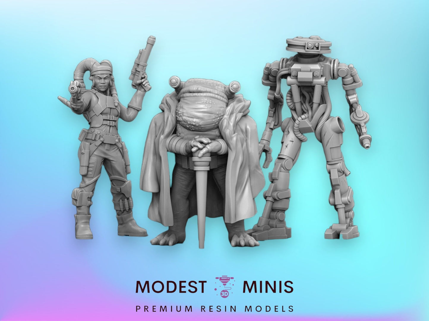 Frog Boss and Bodyguards - 28mm - 40mm Scale | Jandro | Star Wars Legion Mini