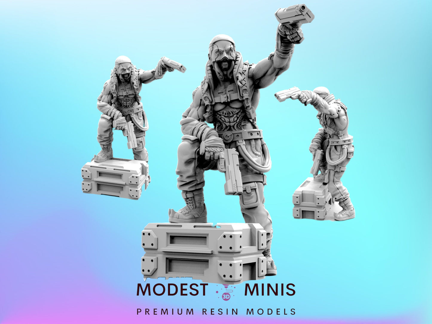 Haelstrom Gang Jawbreak - 32mm Scale Cyberpunk Mini | Papsikels