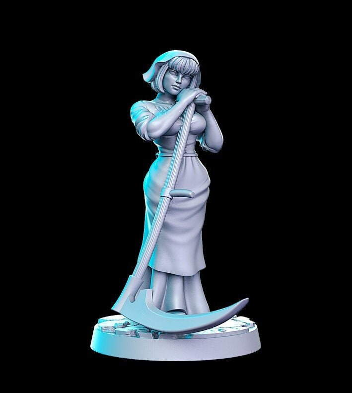 Villager NPC Rosalia female reaper - 32mm Scale DnD Miniature | Dungeons and Dragons | JRPG Mini - RN Estudio