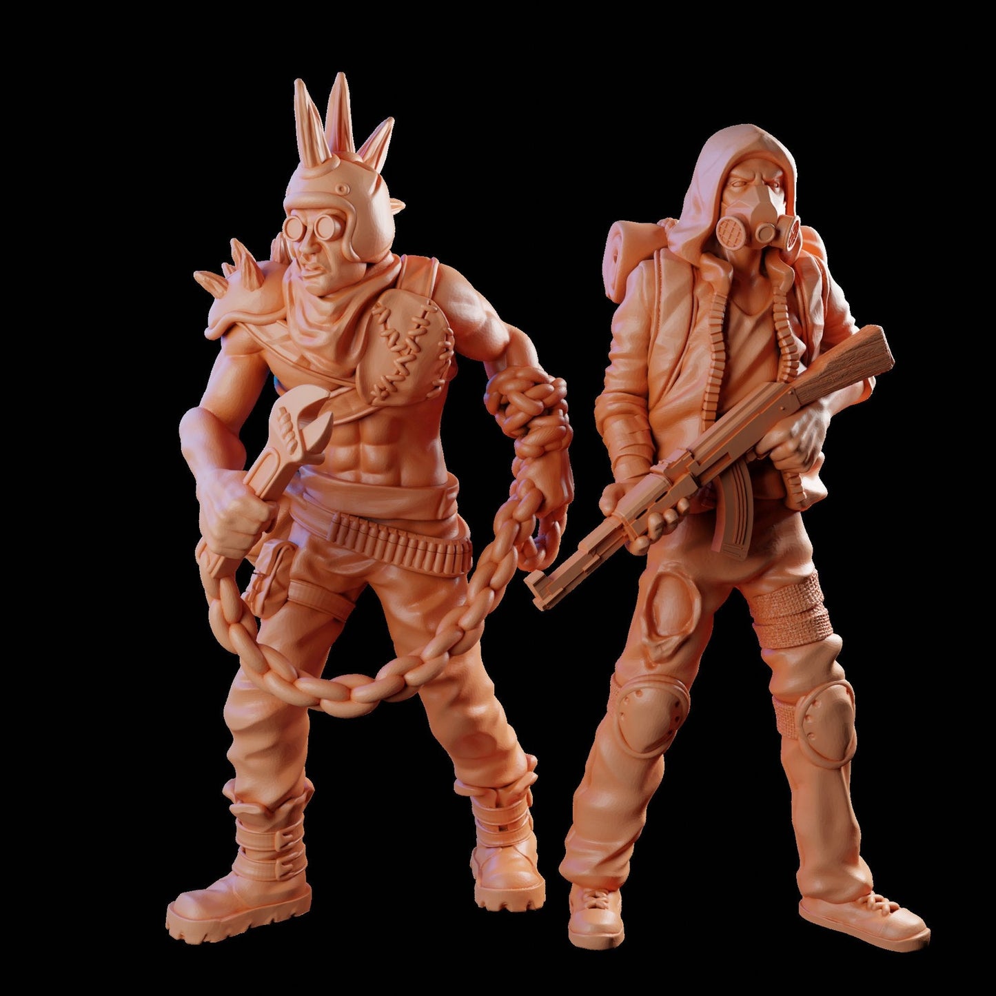 Survivor Skag and Slasher | 28mm - 100mm Scale Resin Mini | Zombicide | Vaultz