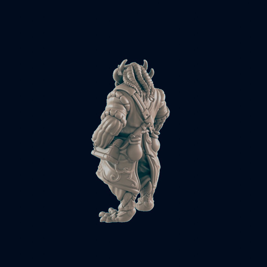 NPC Dragonborn Male Merchant - 25mm - 75mm Scale | DnD | EC3D Fantasy Mini | Townsfolk