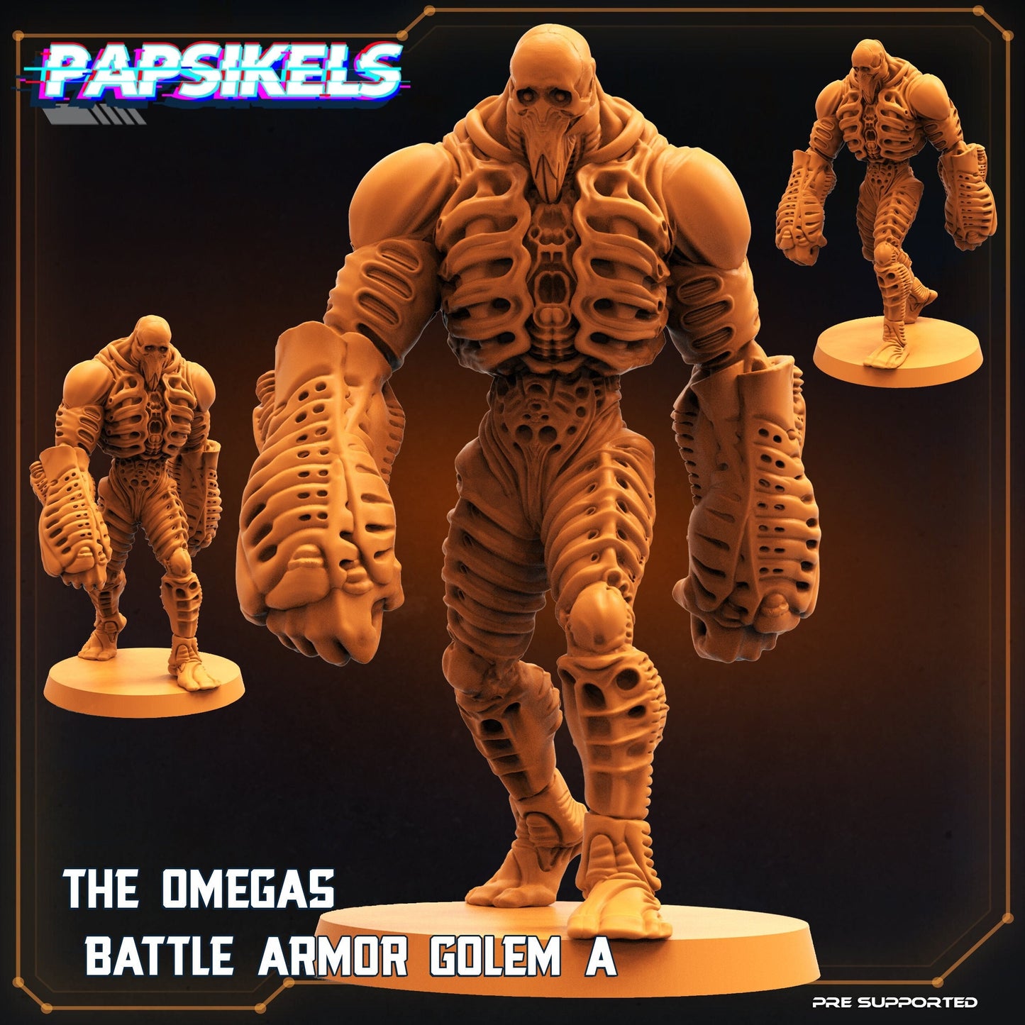 Omega Battle Armor Golem A - 32mm Scale Alien Miniature | RPG | Sci fi | Cyberpunk | Role Playing | DnD | Papsikel