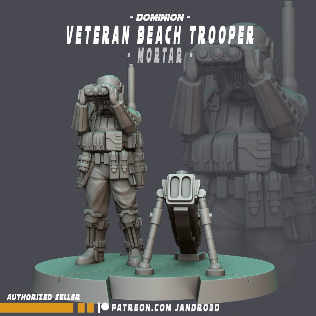 Beach Trooper Mortar - 28mm - 40mm Scale | Jandro | Star Wars Legion Mini