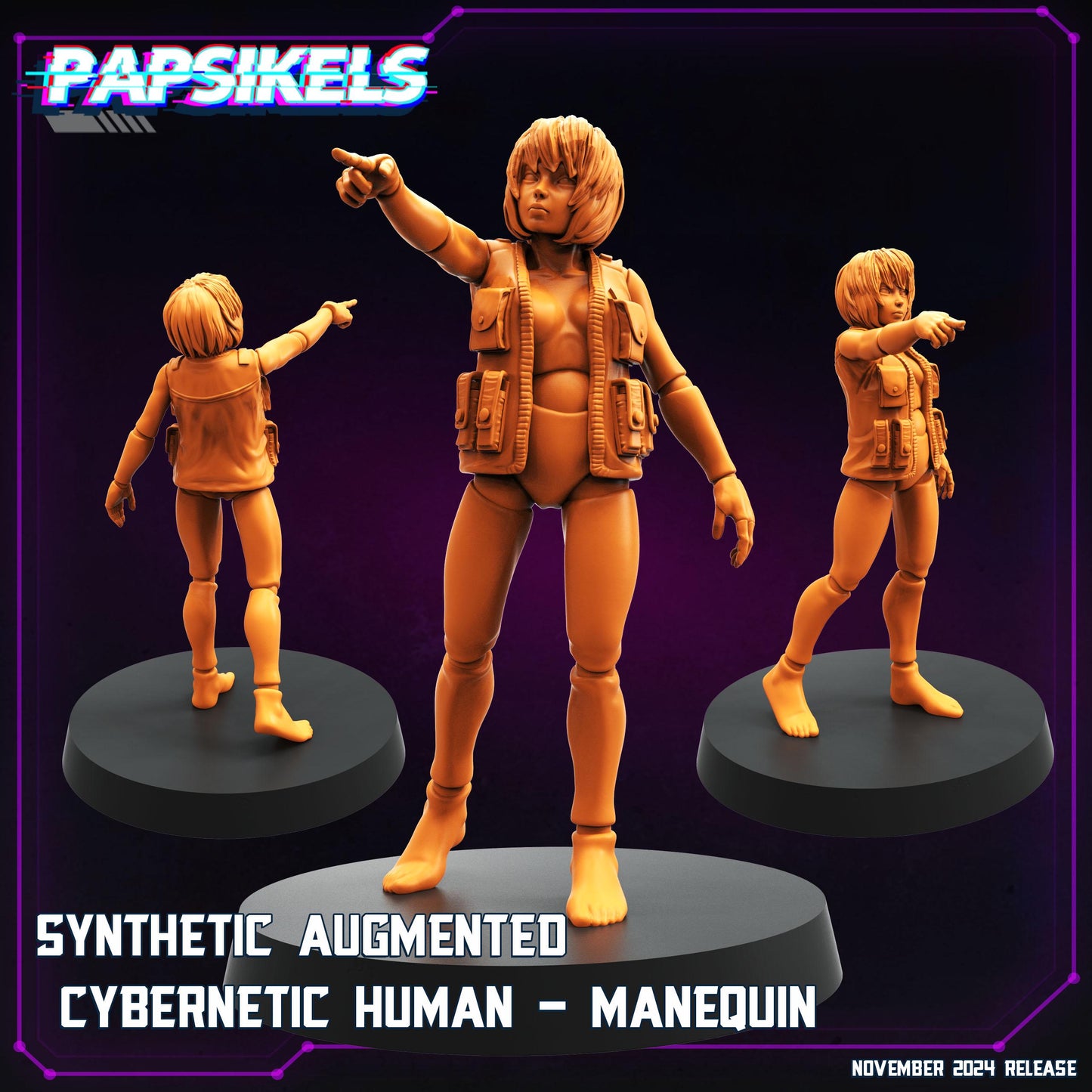Augmented Cybernetic Humans Set - 28mm 32mm 40mm Scale Cyberpunk Miniature | Blade Runner | | Papsikels
