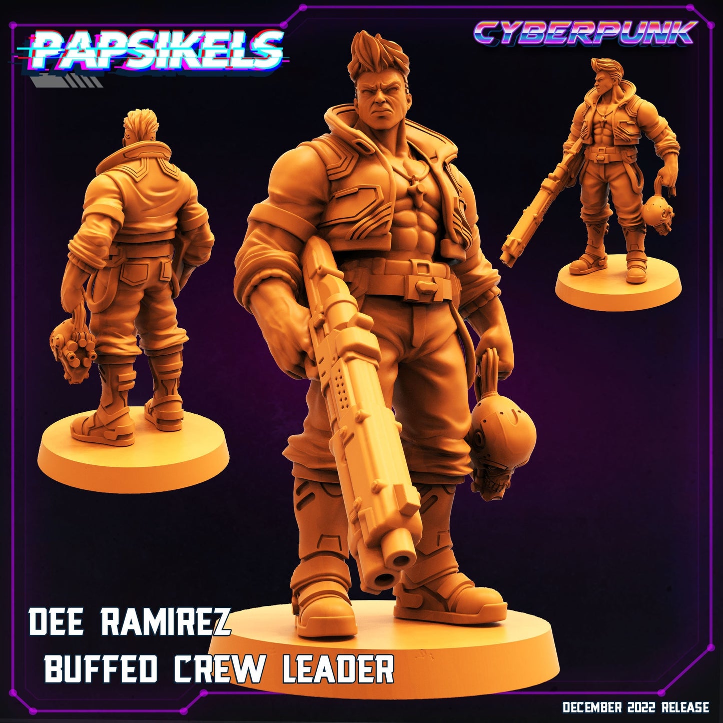 Dee Ramirez Buffed Crew Leader - 32mm Scale Cyberpunk Mini | Batang City | Papsikels