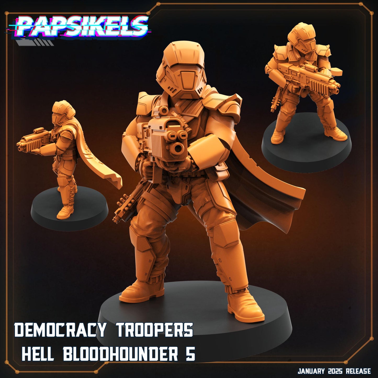 Hell Bloodhounders - 32mm Scale Alien Miniature | RPG | Sci fi | Role Playing | DnD | Papsikel