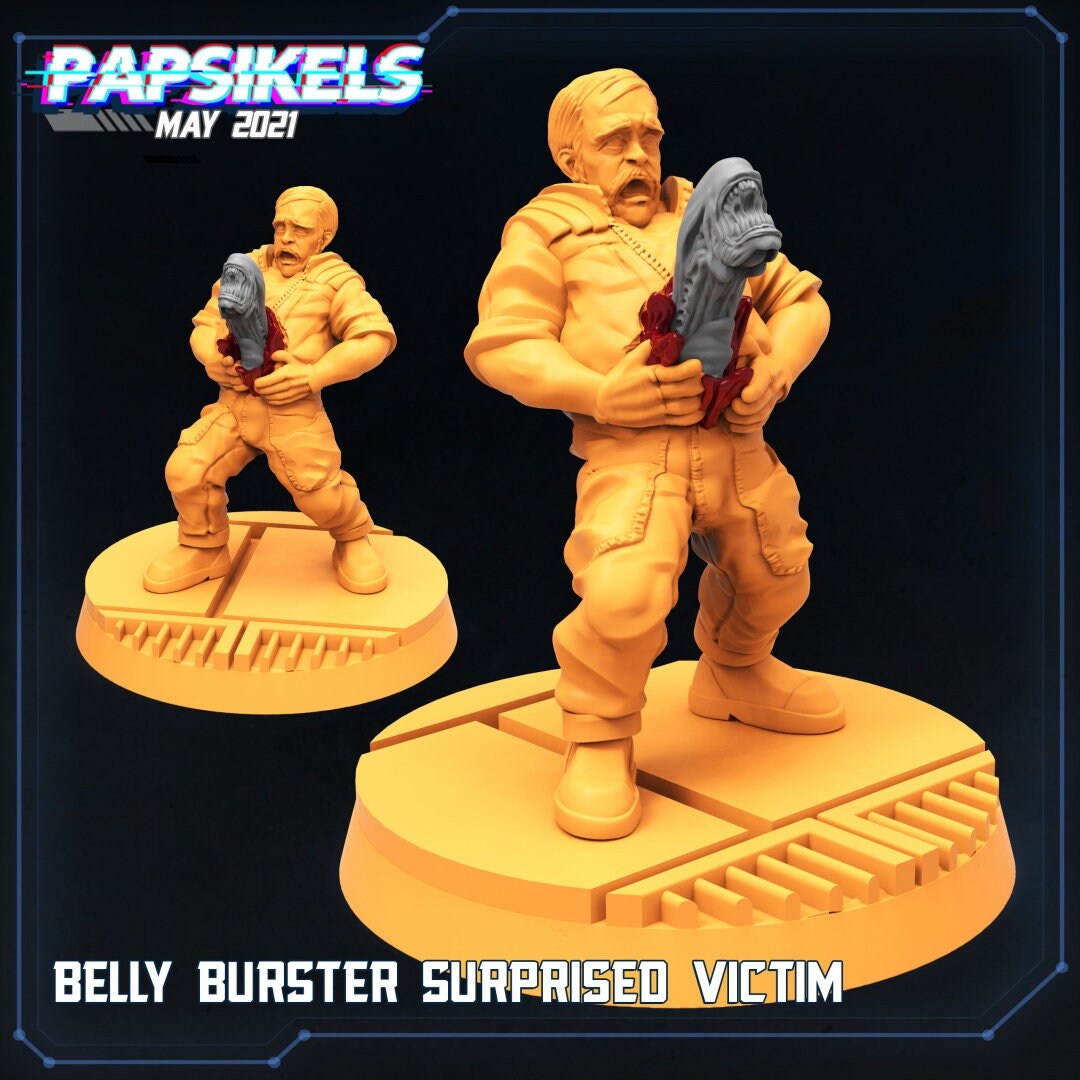 Belly Burster Surprise - 32mm Scale Alien Miniature | RPG | Sci fi | Cyberpunk | Role Playing | DnD | Papsikel