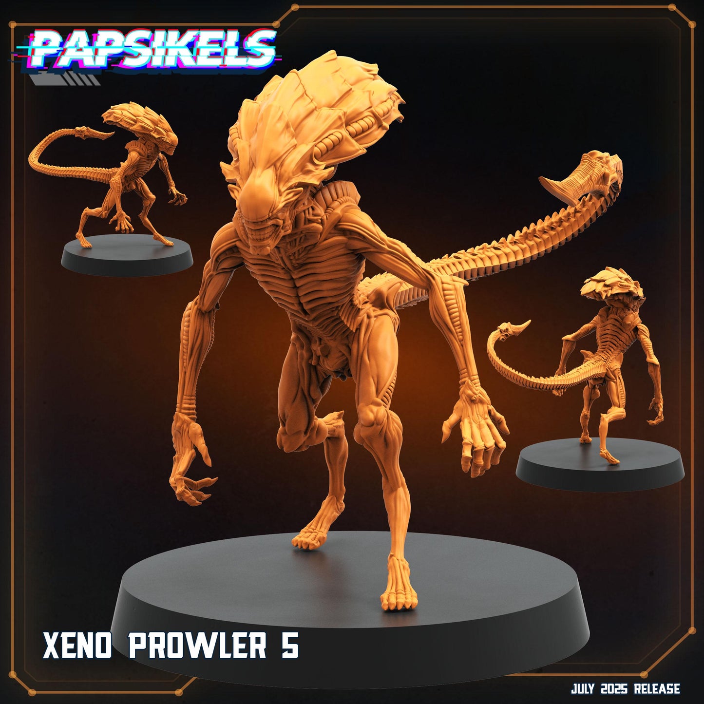 Xeno Prowler - 28mm 32mm Scale Alien Miniature | RPG | Sci fi | Cyberpunk | Role Playing | DnD | Papsikel
