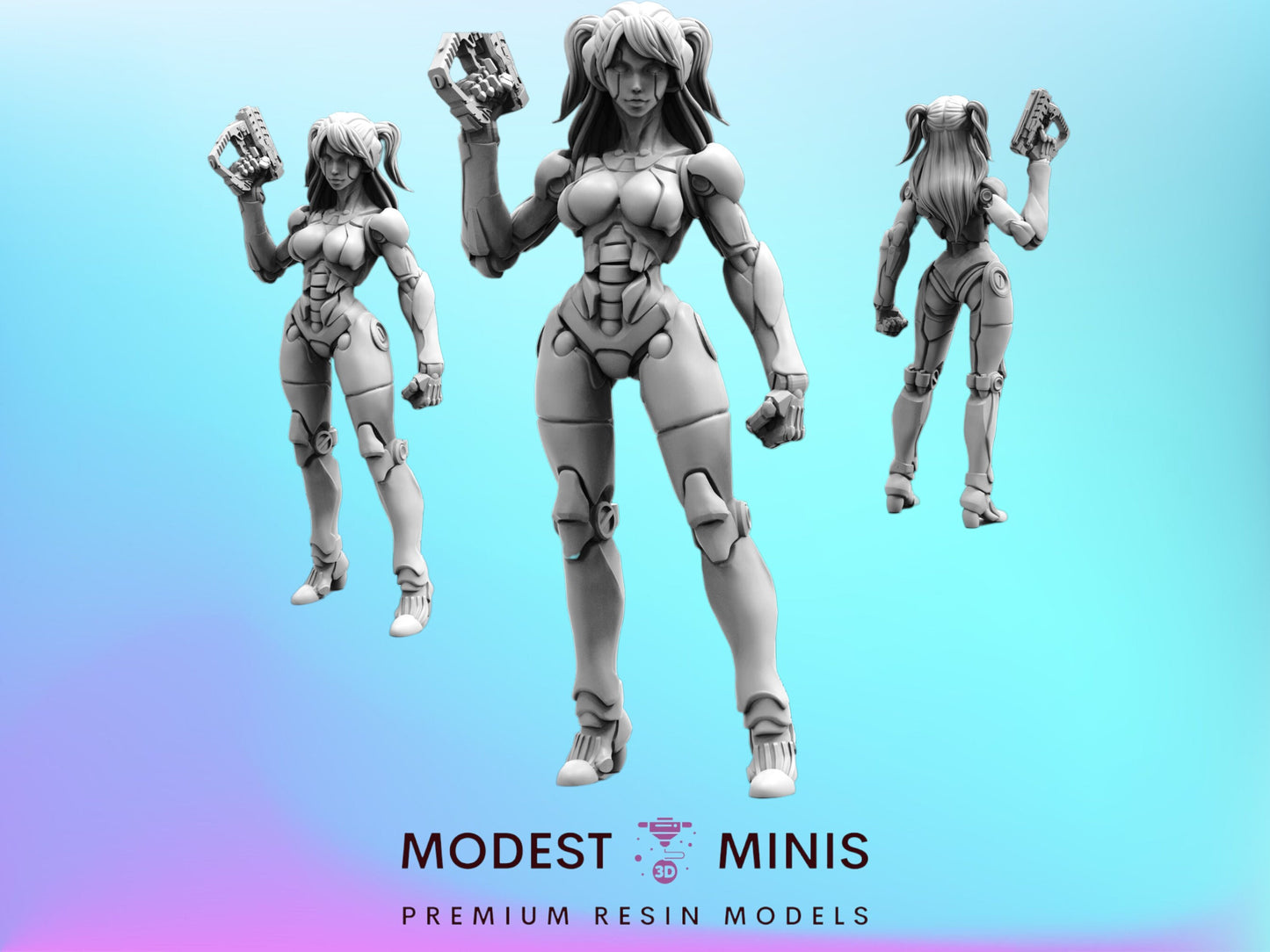 Zabetz Gynoid Rebel - 32mm Scale Cyberpunk Mini | Papsikels