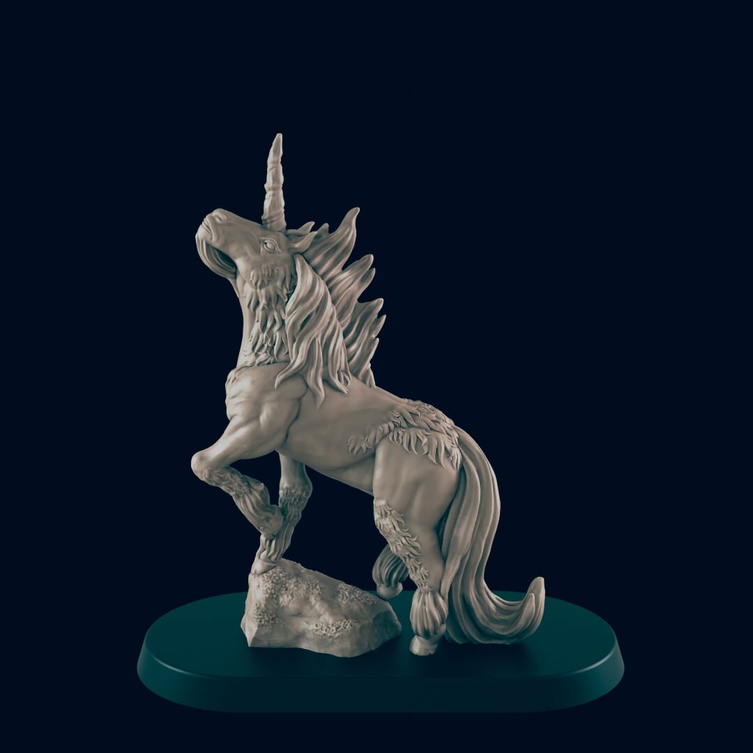 Unicorn - 32mm Scale - 25mm - 75mm Scale | DnD | EC3D Fantasy Mini | Beasts and Baddies