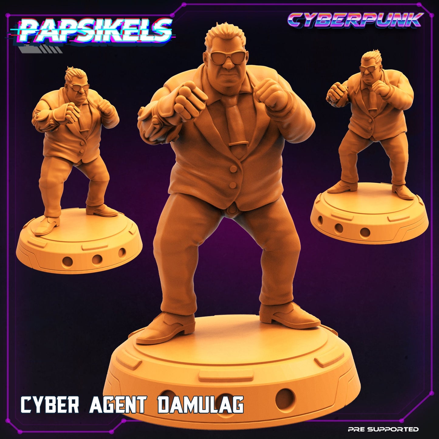 Cyber Agent Damulag - 32mm Scale Cyberpunk Miniature | Law Upholders | Papsikels