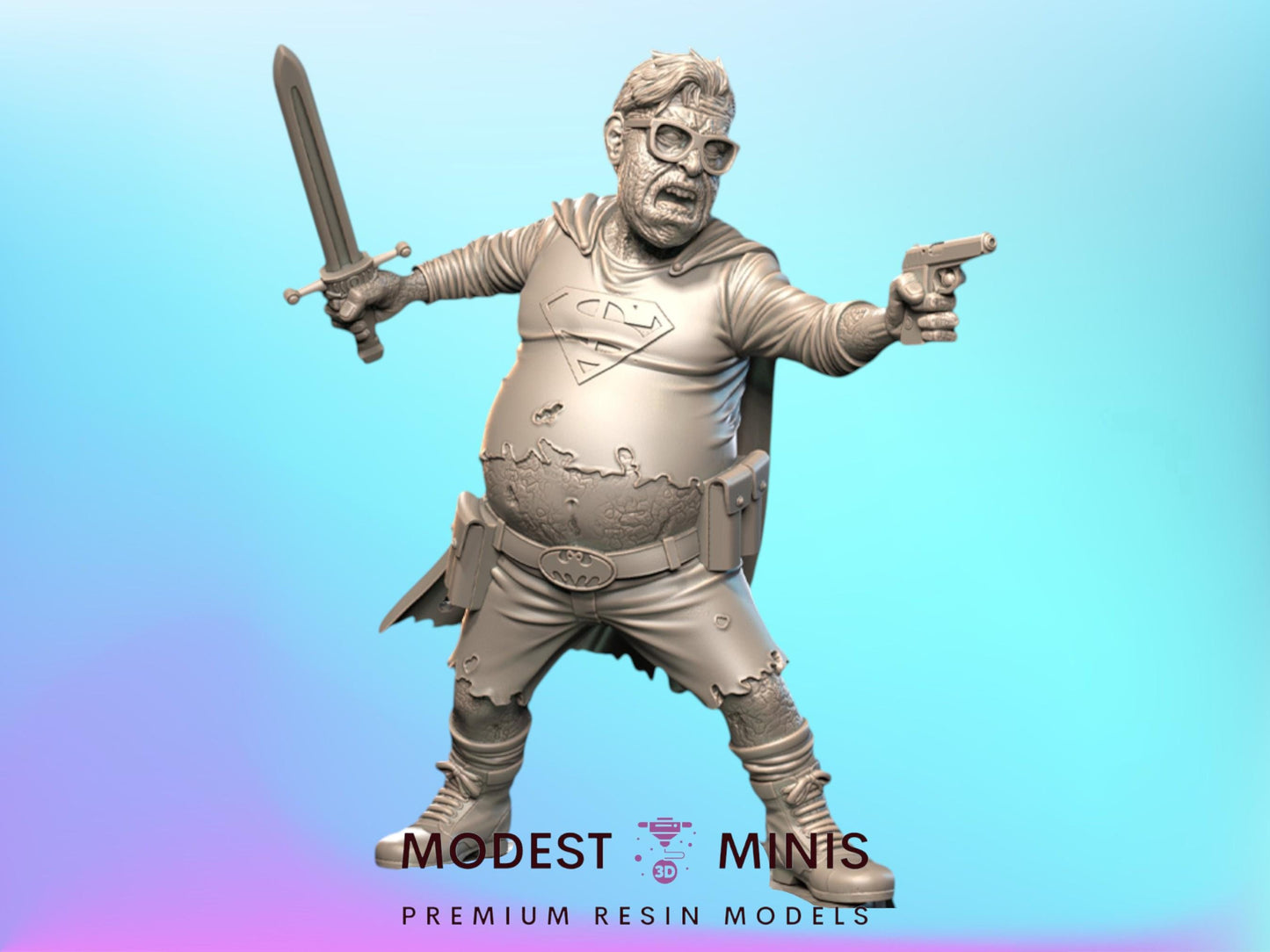 Superbelly Survivor and Zombie - 28mm 30mm 32mm - Wasteland | Zombicide | Walking Dead | Zombie Con