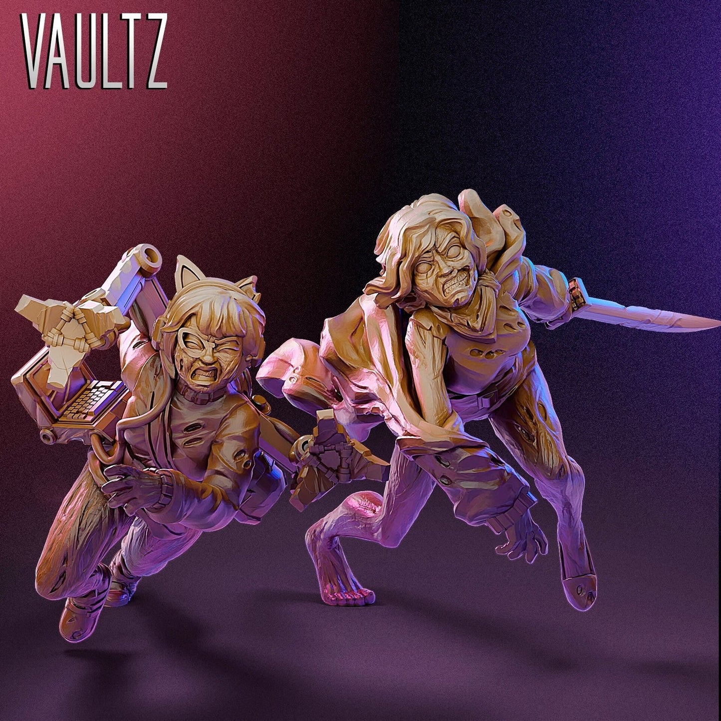 Zombie Mystery Gang Girls | 28mm - 100mm Scale Resin Mini | Zombicide | Vaultz