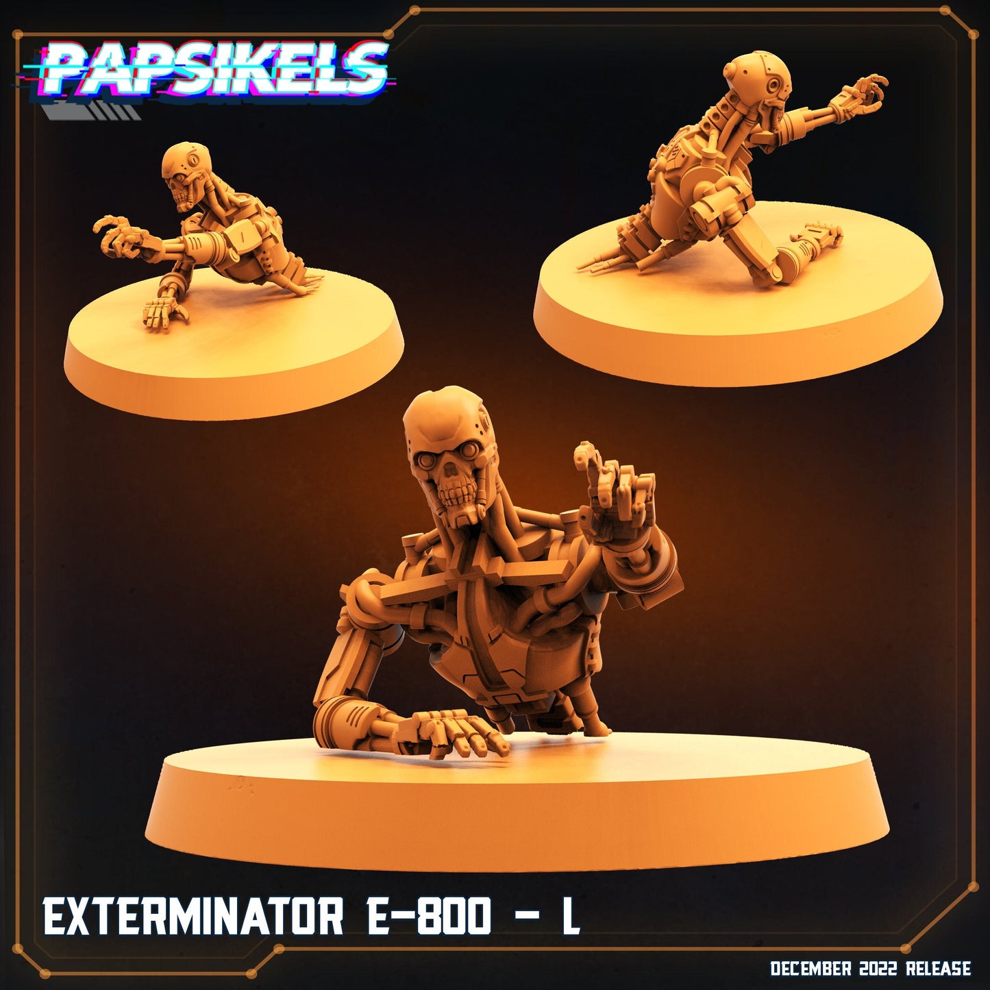 Exterminator E-800 L Cyborg - Resin 3D Print Alien Miniature | RPG | Sci fi | Cyberpunk | Role Playing | DnD | Papsikel