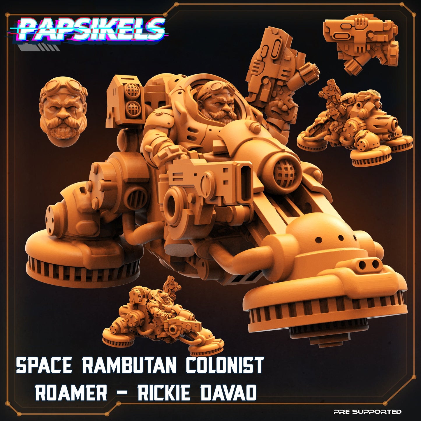 Rambutan Roamer Rickie Davao - 32mm Scale Alien Miniature | RPG | Sci fi | Cyberpunk | Role Playing | DnD | Papsikel