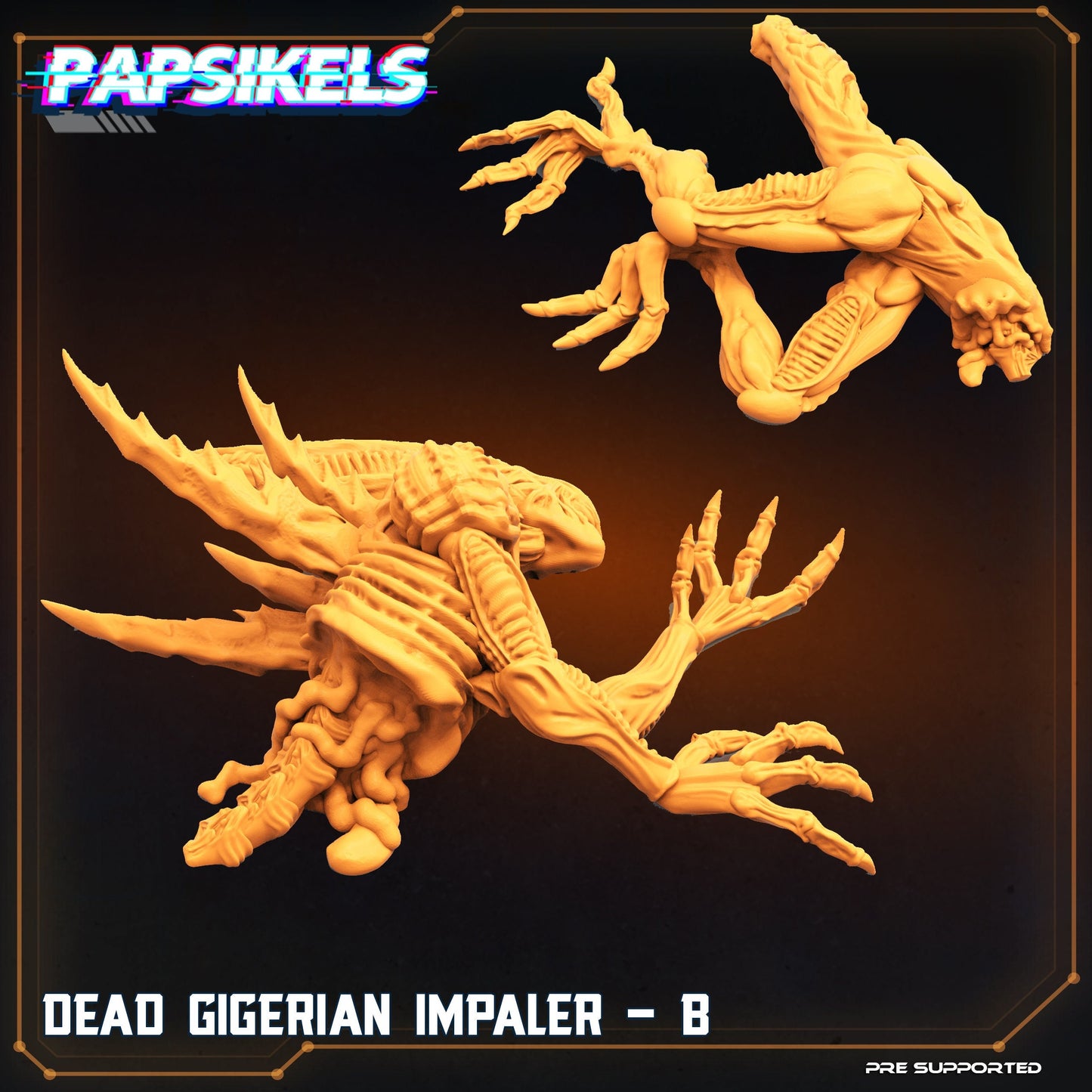 Dead Alien Impaler B - 32mm Scale Alien Miniature | RPG | Sci fi | Cyberpunk | Role Playing | DnD | Papsikel
