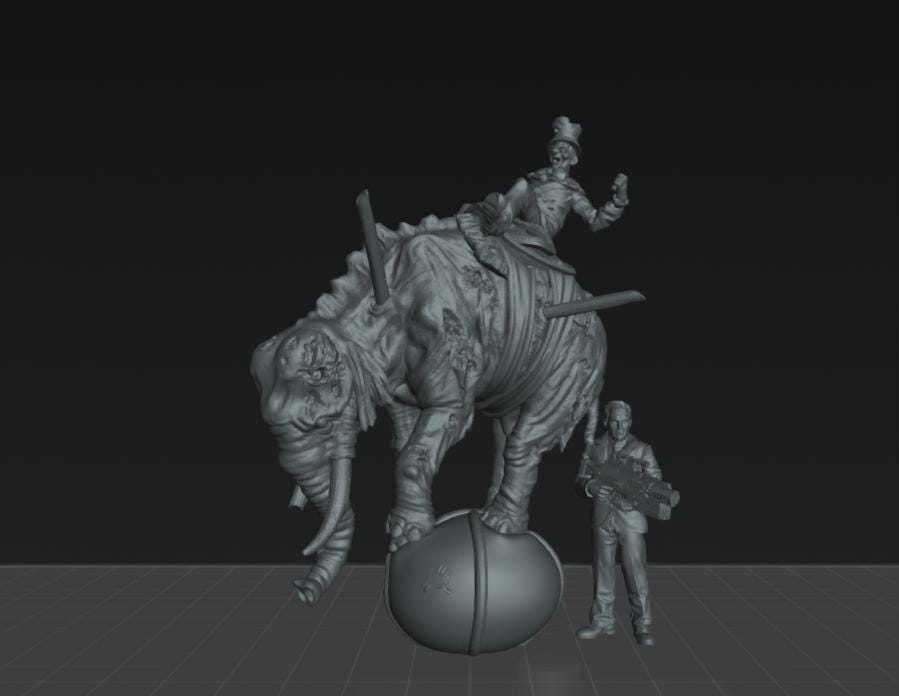 Zombie Tamed Elephant - 28mm 32mm - Wasteland | Zombicide | Walking Dead | Zombicircus