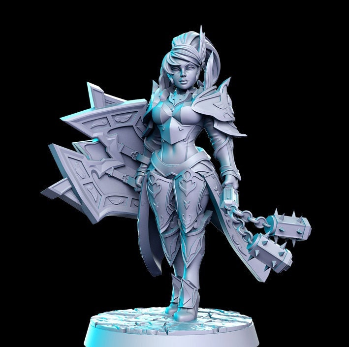 Jessenia Frontline Guard - 32mm Scale DnD Miniature | Dungeons and Dragons | JRPG Mini - RN Estudio