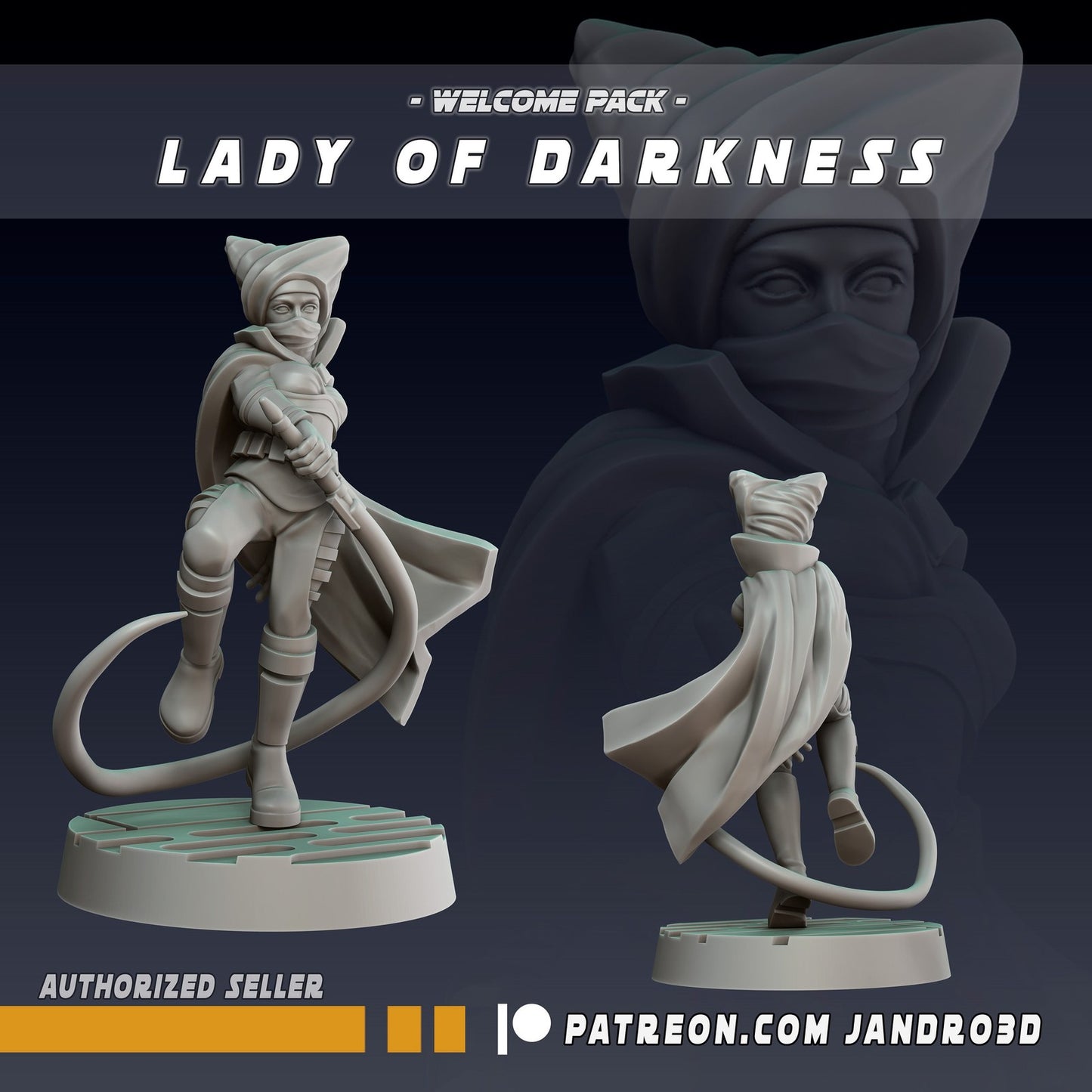 Lady of Darkness - 28mm - 40mm Scale | Jandro | Star Wars Legion Mini