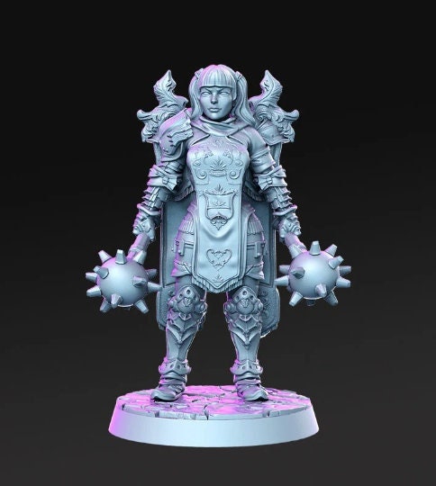 Samira Female Paladin - 32mm Scale DnD Miniature | Dungeons and Dragons | JRPG Mini - RN Estudio