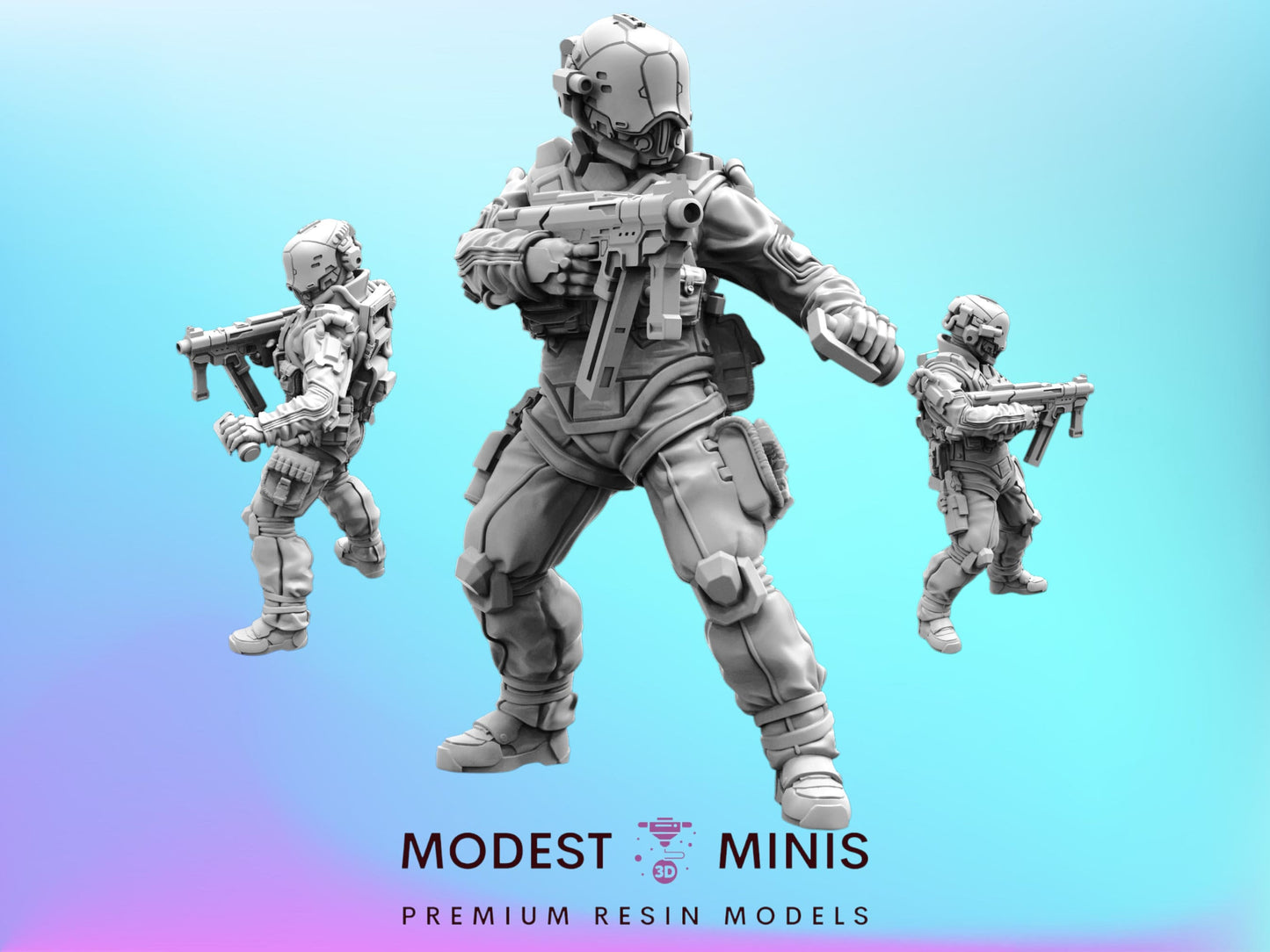 Trauma Troupe Secure Team B - 32mm Scale Cyberpunk Mini | Papsikels