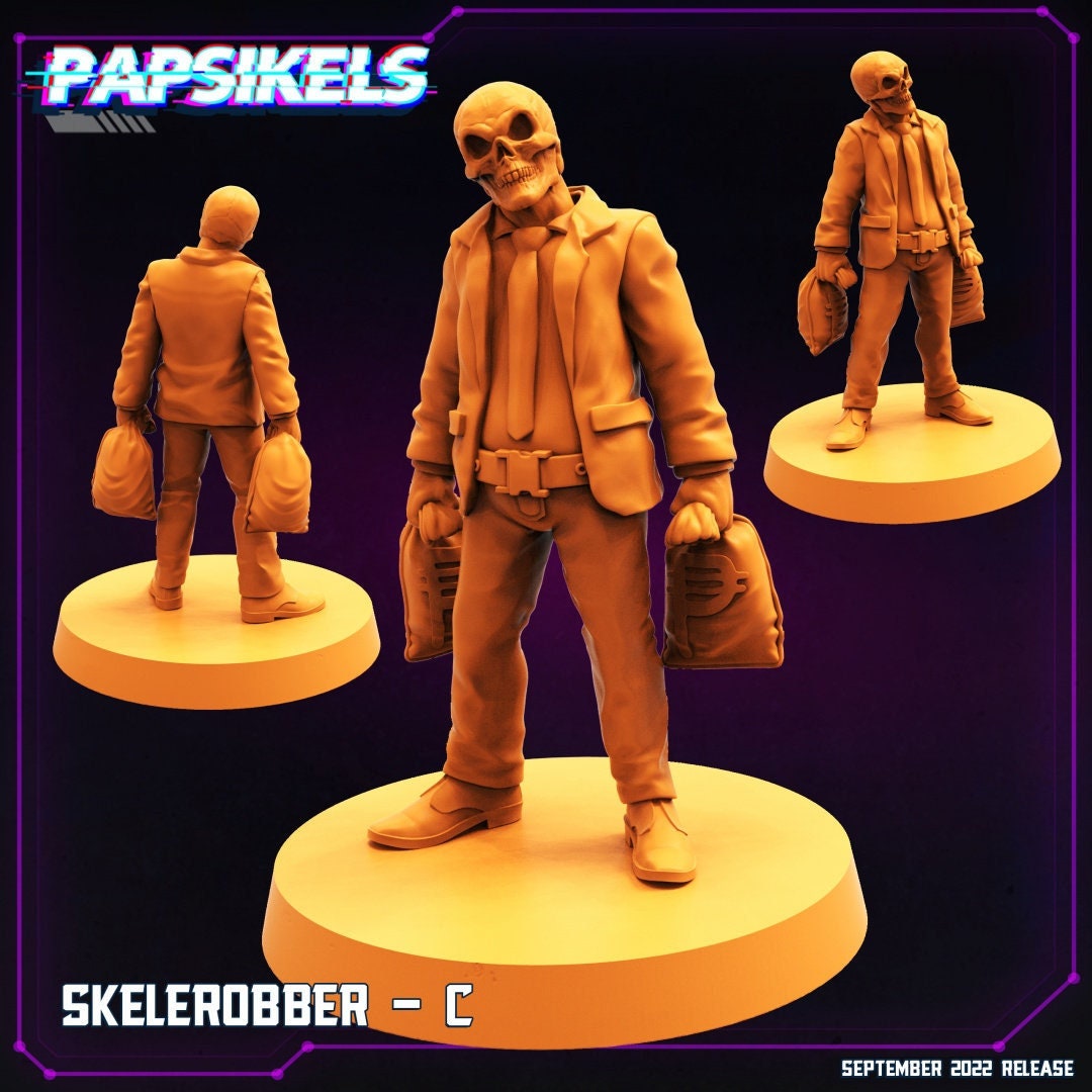 Skelerobber C - 32mm Scale Cyberpunk Miniature | Alien | Papsikels
