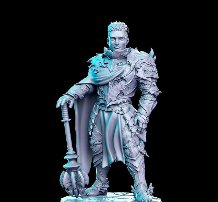 Uthoran Dragon Knight - 32mm Scale DnD Miniature | Dungeons and Dragons | JRPG Mini - RN Estudio