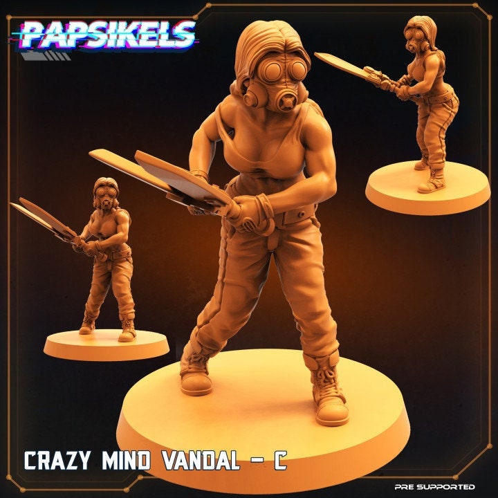 Crazy Mind Vandal C - Resin Scale Alien Miniature | Cyberpunk | Papsikels