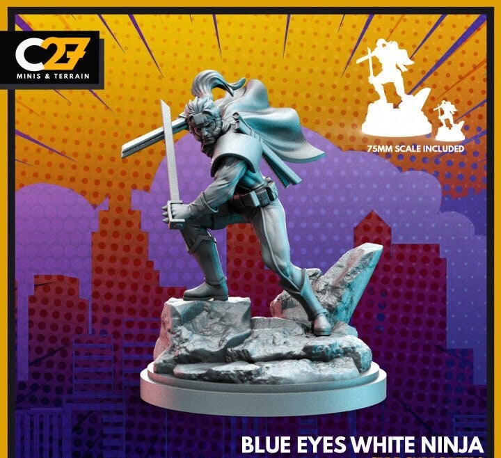 Blue Eyes White Ninja - 32mm - 40mm Mini | Crisis Protocol Proxy | C27