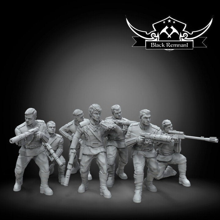 7pc Blue Expansionary Defense Squad - 28mm - 40mm Scale | Star Wars Legion Mini