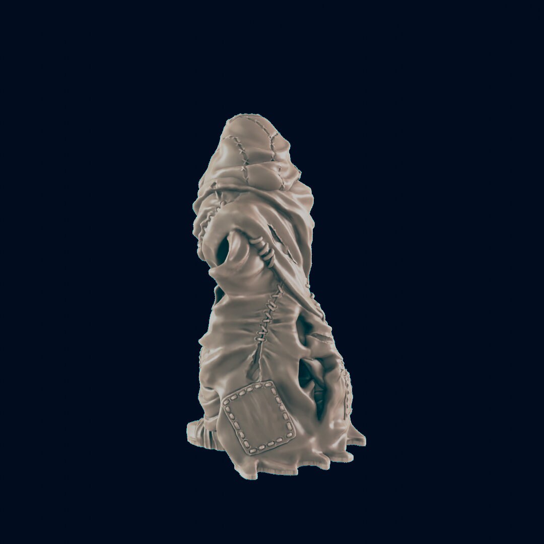NPC Half Orc Beggar - 25mm - 75mm Scale | DnD | EC3D Fantasy Mini | Townsfolk