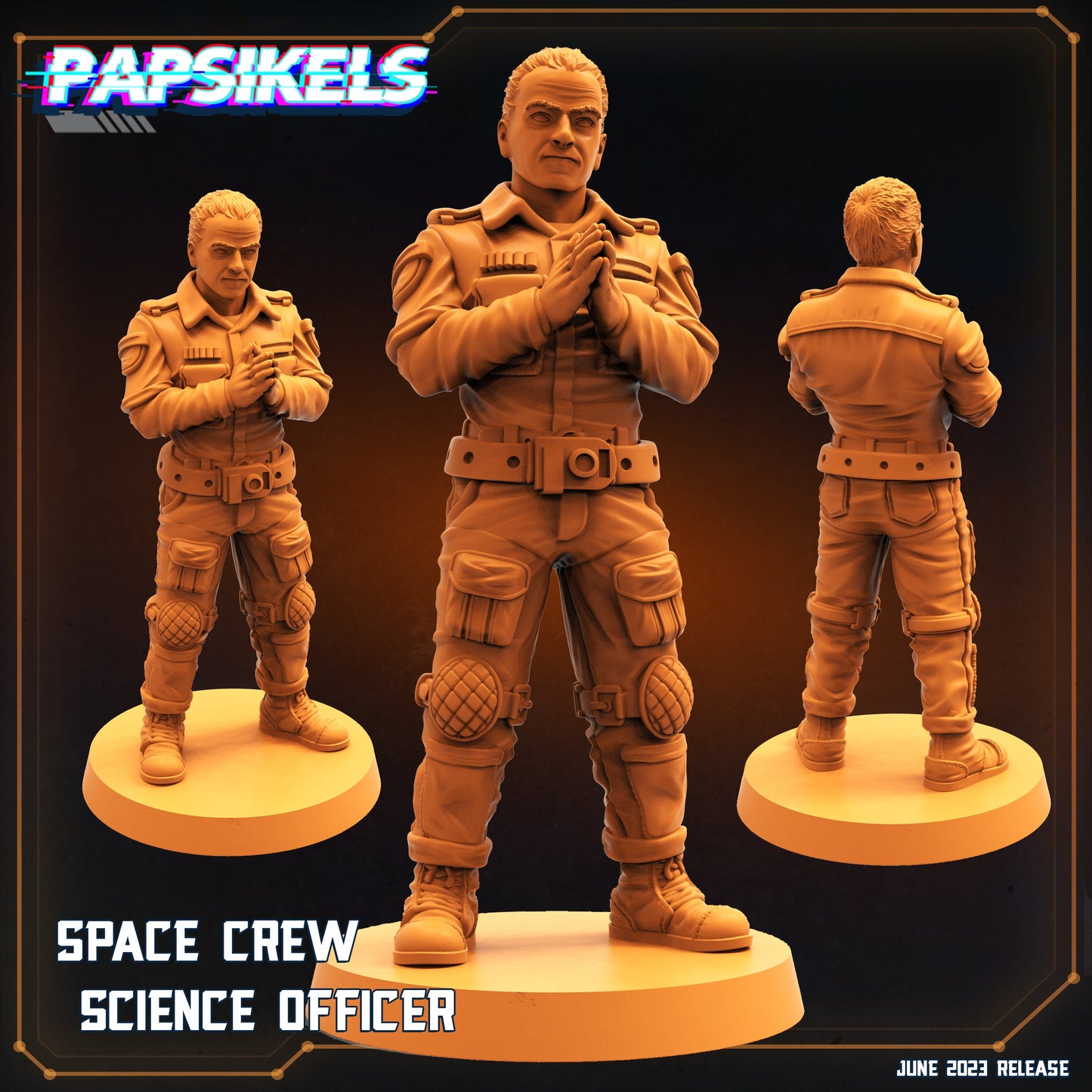 Space Crew Science Officer - 32mm Scale Alien Miniature | RPG | Sci fi | Cyberpunk | Role Playing | DnD | Papsikel