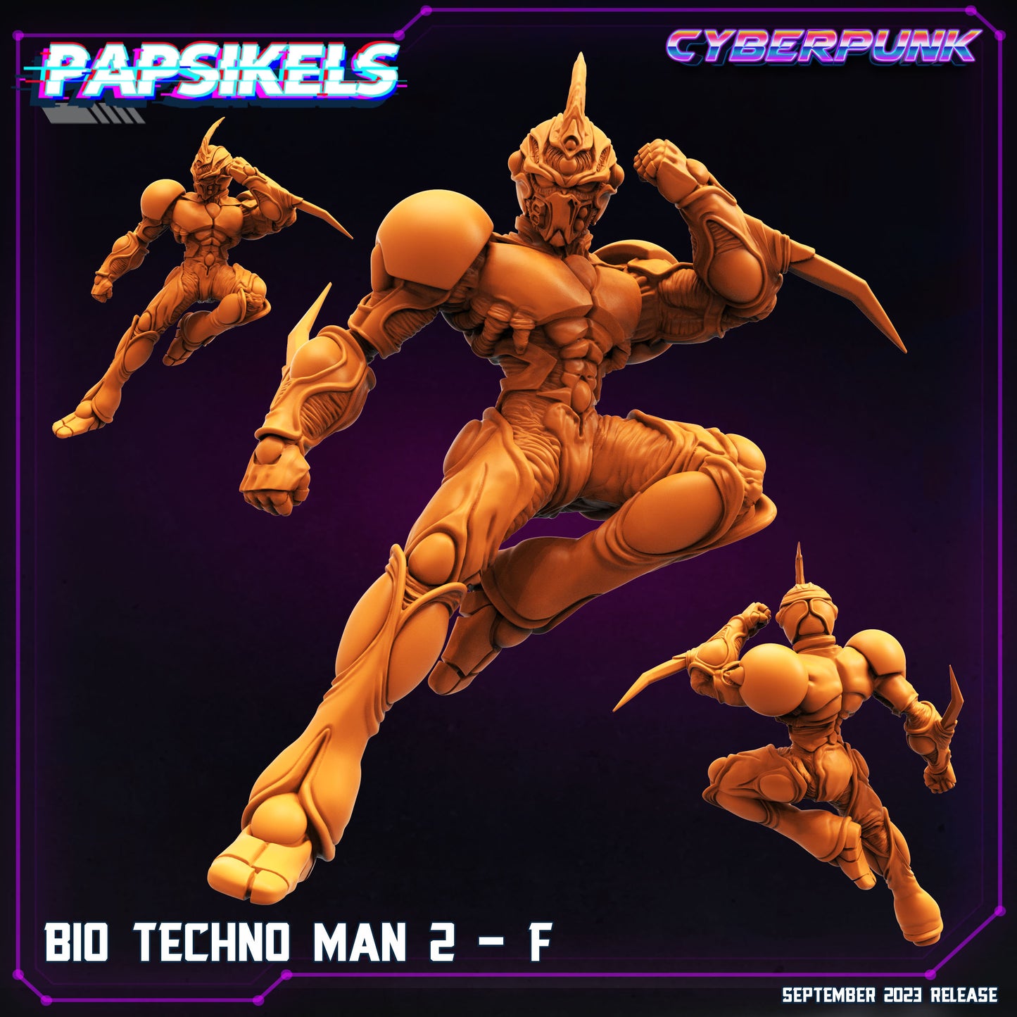 7pc Bio Techno Man - Resin Cyberpunk Miniature | Papsikels