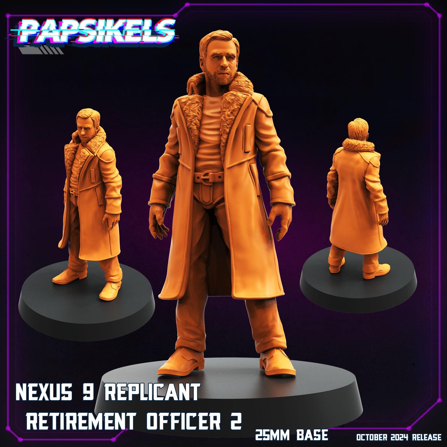 Replicant Retirement Officer - 28mm 32mm 40mm Scale Cyberpunk Miniature | Blade Runner | | Papsikels