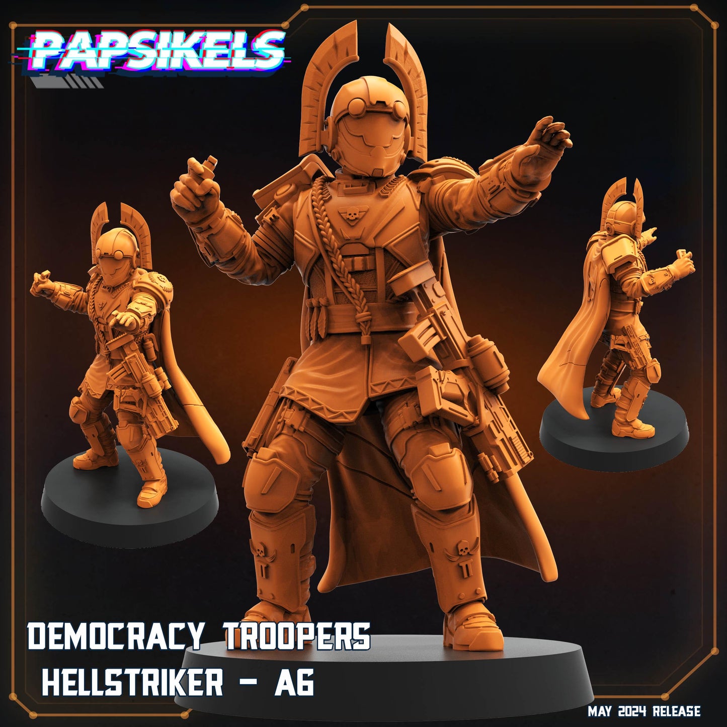 Hellstrikers Set 1 - 32mm Scale Alien Miniature | RPG | Sci fi | Role Playing | DnD | Papsikel