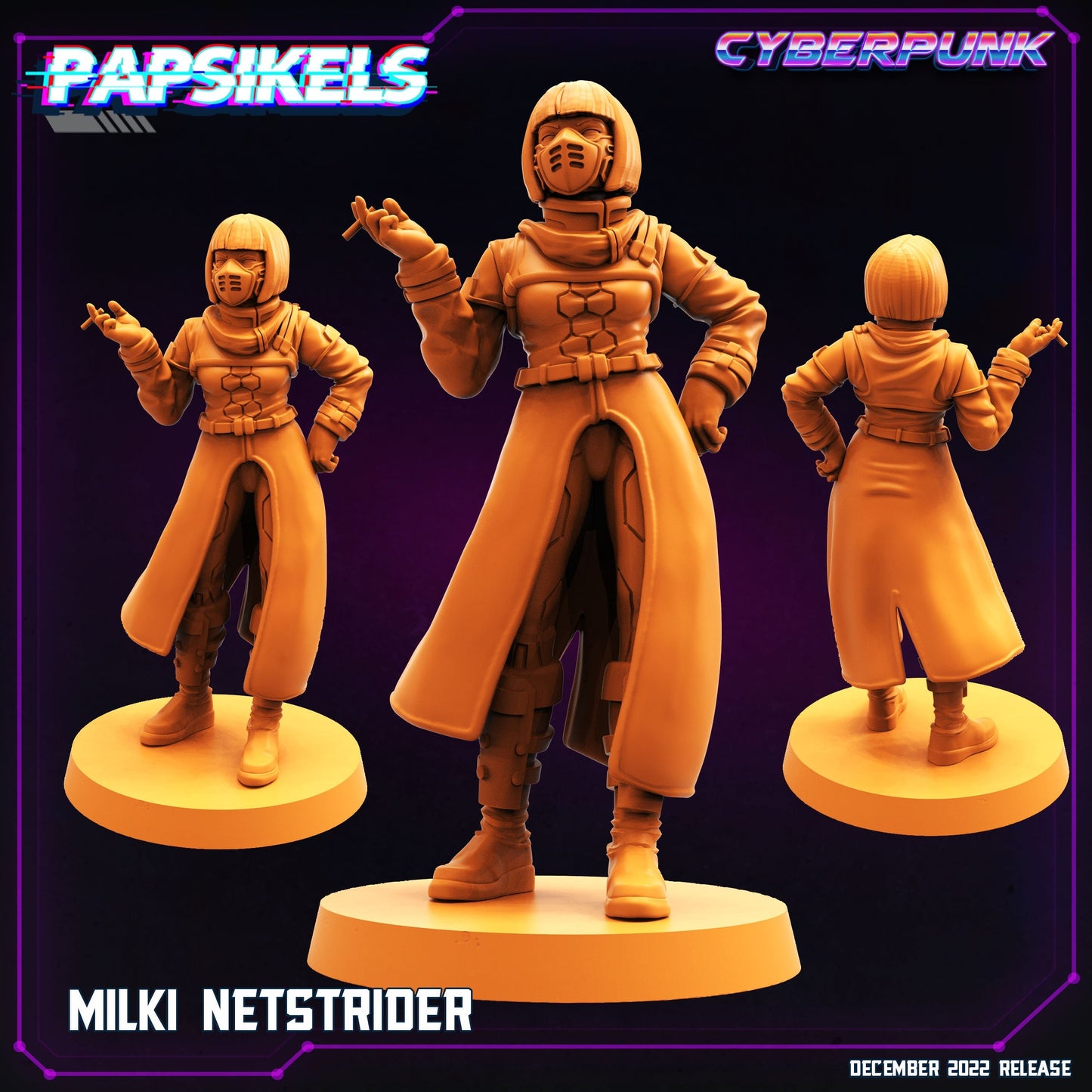 Milki Netstrider Cyberpunk Female - 32mm Scale Alien Miniature | Batang City | Papsikels