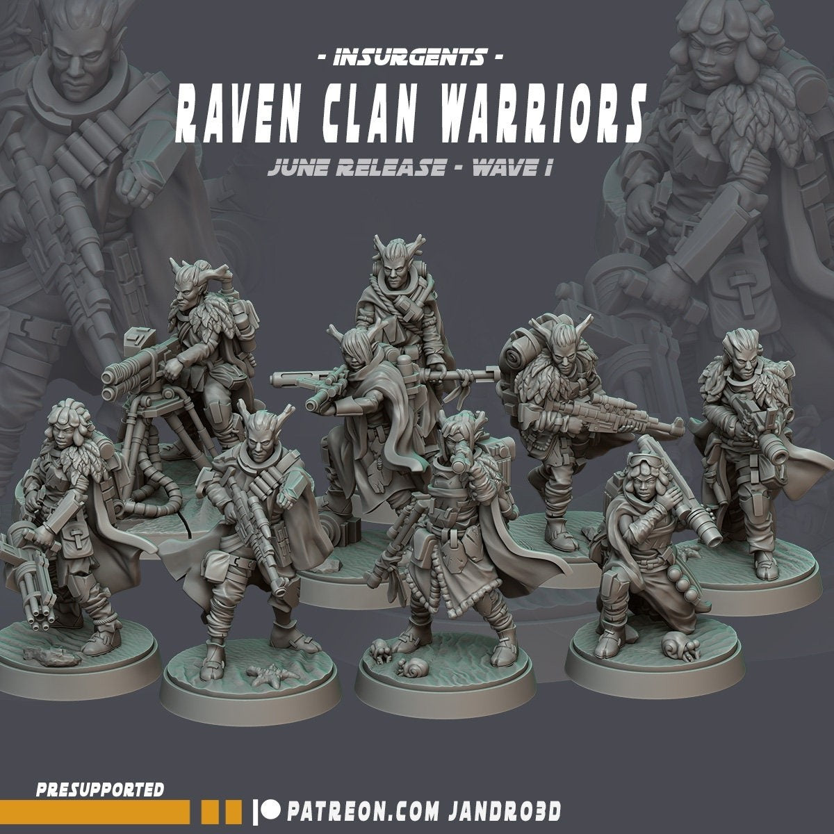 9pc Raven Clan Insurgents Set - 28mm - 40mm Scale | Star Wars Legion Mini